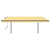 Vidaxl luifel extensible manuellement avec LED 5x3 m jaune et blanc