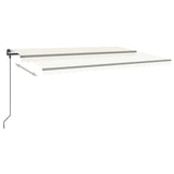 Vidaxl Luifel automatically extendable with posts 5x3 m cream -colored