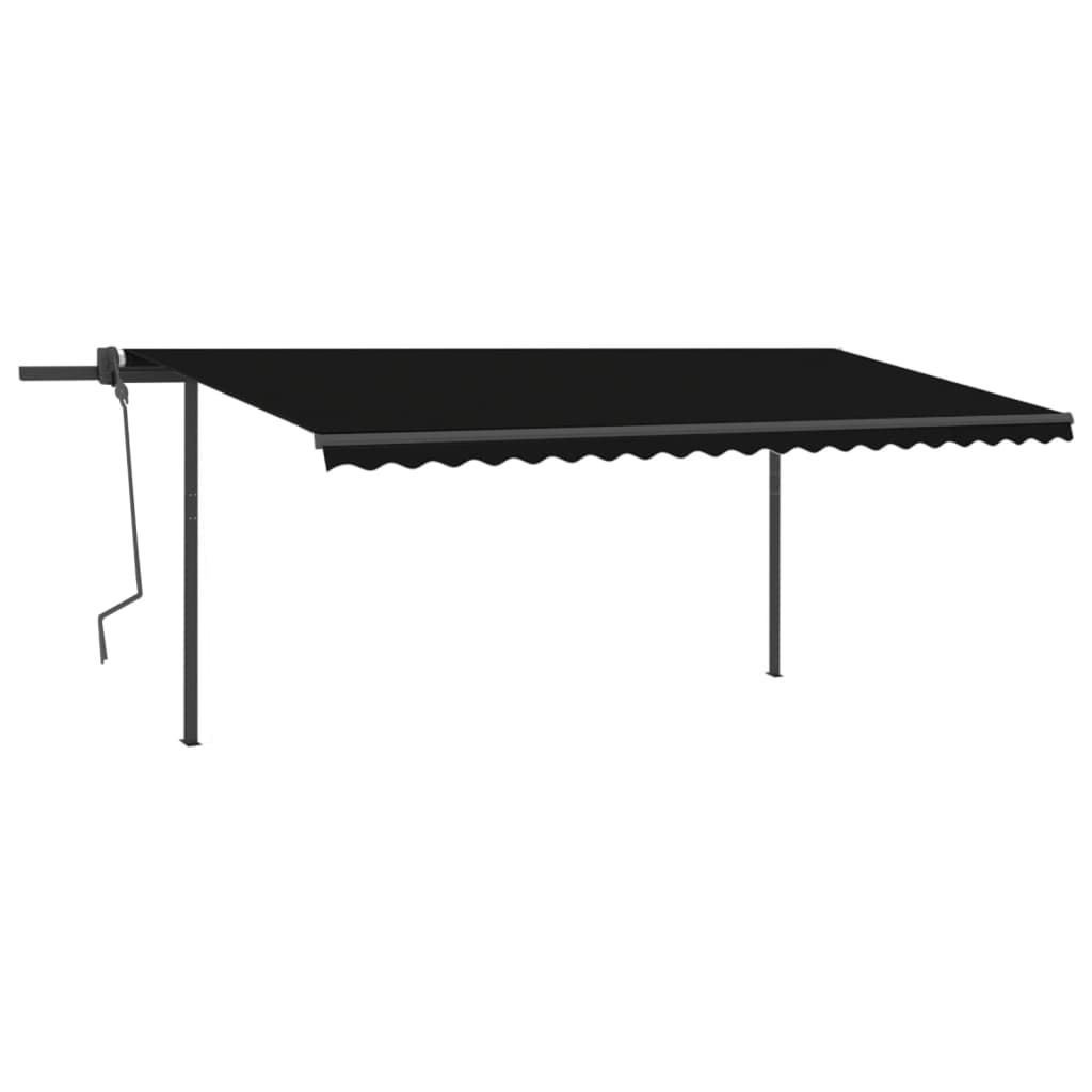 Vidaxl Luifel automatically extendable with posts 5x3 m anthracite -colored
