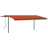 Vidaxl Luifel automatically extendable with posts 5x3 m orange and brown