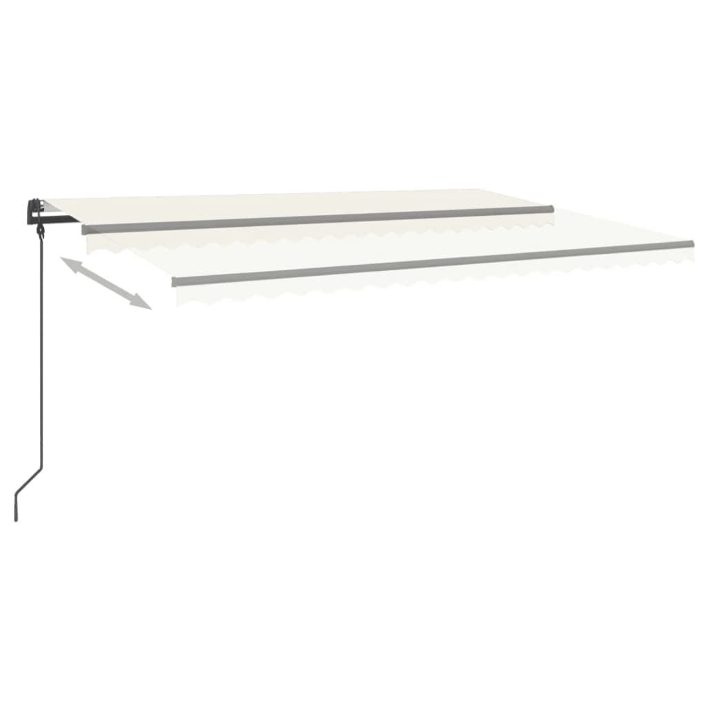 Vidaxl Luifel Automatic se snímačem LED a větrem 5x3 m krém