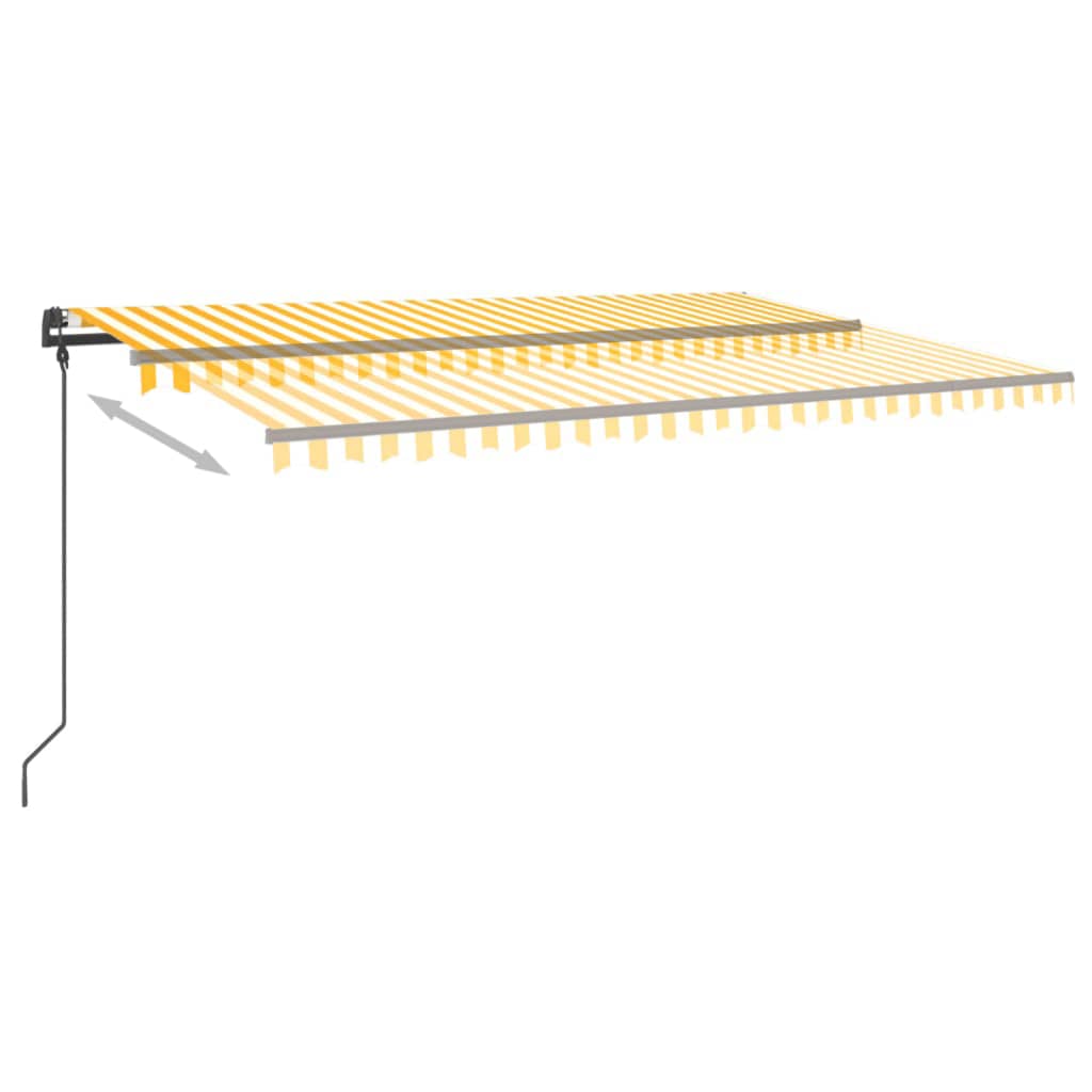 Vidaxl Luifel automatic with LED and wind sensor 5x3 m yellow and white