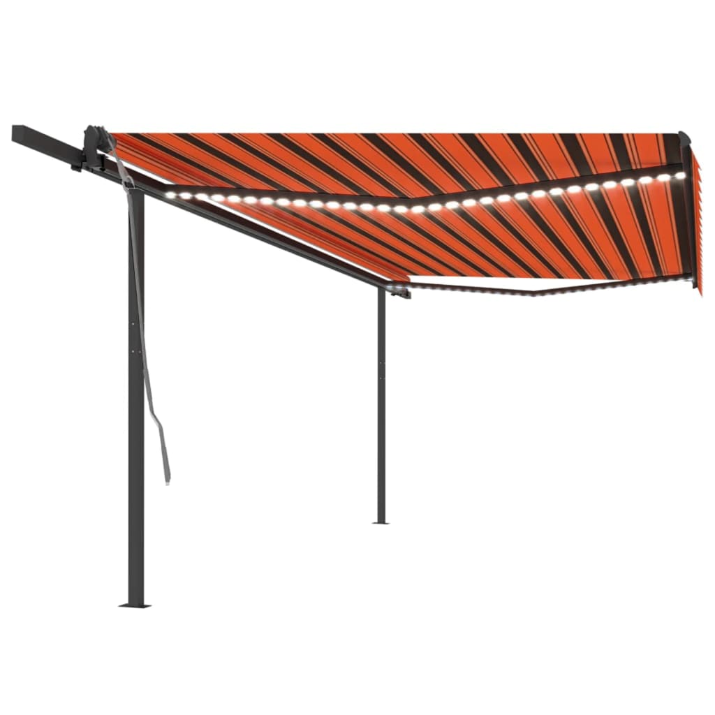 Vidaxl Luifel automatic with LED and wind sensor 5x3 m orange and brown