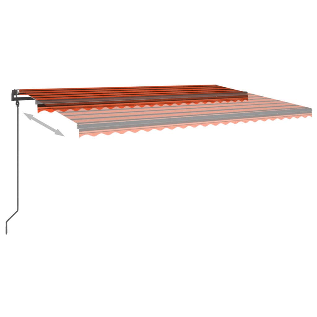 Vidaxl Luifel automatic with LED and wind sensor 5x3 m orange and brown