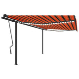 Vidaxl Luifel manually extendable with LED 4.5x3.5 m orange and brown