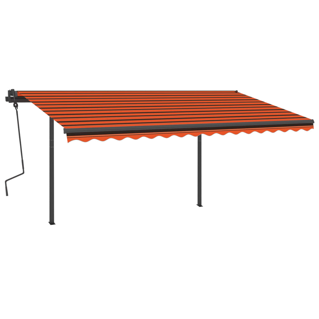 Vidaxl Luifel manually extendable with LED 4.5x3.5 m orange and brown