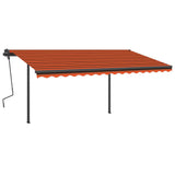 Vidaxl Luifel manually extendable with LED 4.5x3.5 m orange and brown