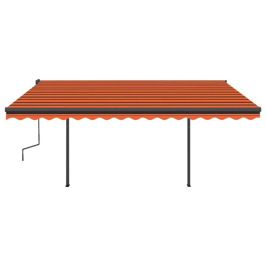 Vidaxl Luifel manually extendable with LED 4.5x3.5 m orange and brown