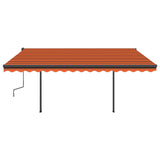 Vidaxl Luifel manually extendable with LED 4.5x3.5 m orange and brown