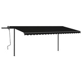 Vidaxl Luifel extensible manuellement avec des poteaux 5x3,5 M anthracite -colored