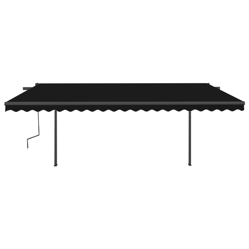 Vidaxl Luifel extensible manuellement avec des poteaux 5x3,5 M anthracite -colored