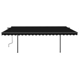 Vidaxl Luifel extensible manuellement avec des poteaux 5x3,5 M anthracite -colored