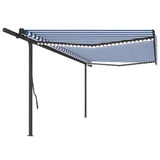 Vidaxl Luifel manually extendable with LED 5x3.5 m blue and white