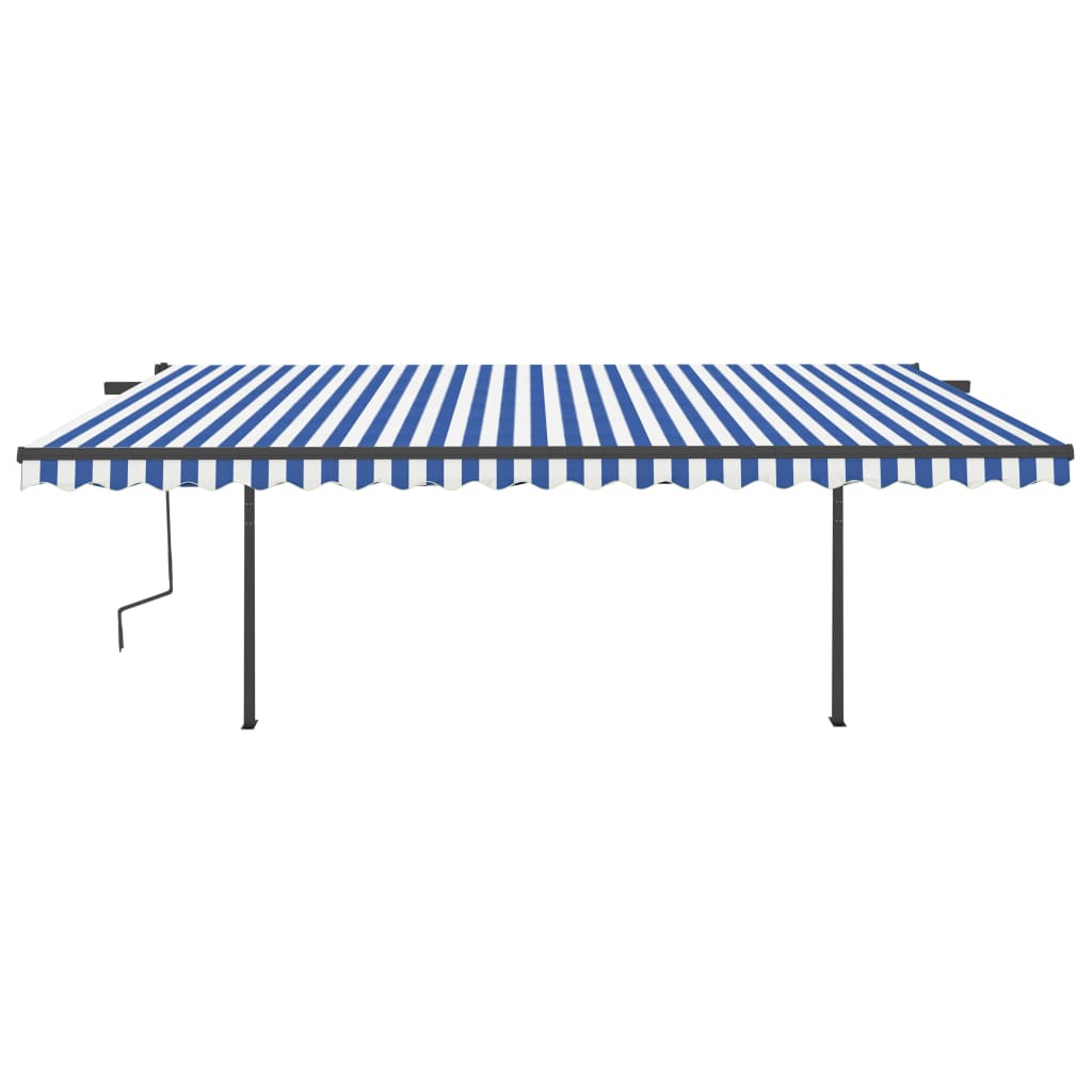 Vidaxl Luifel manually extendable with LED 5x3.5 m blue and white