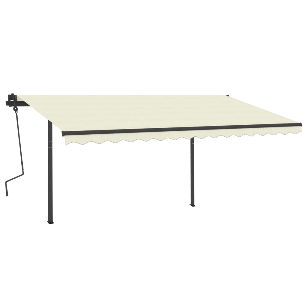 Vidaxl Luifel manually extendable with LED 5x3.5 m cream -colored