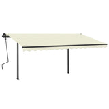 Vidaxl Luifel manually extendable with LED 5x3.5 m cream -colored