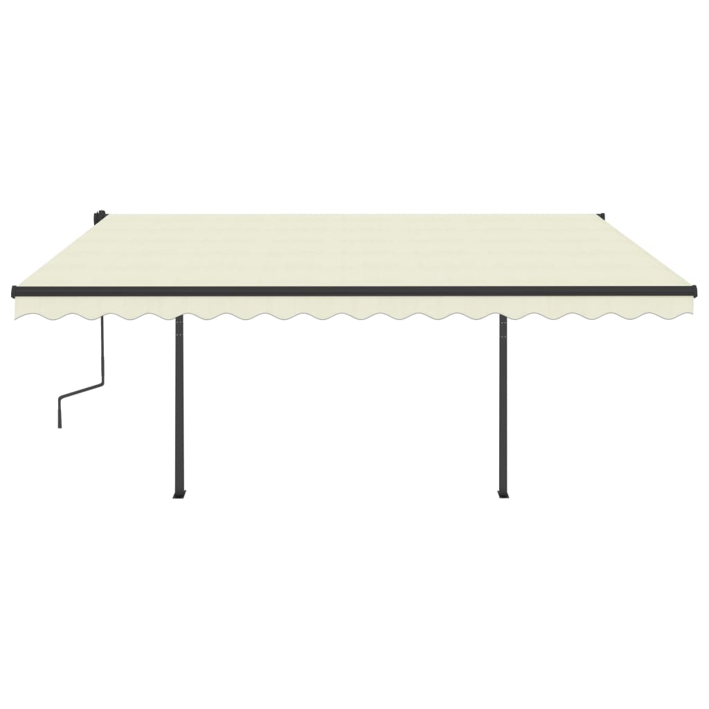 Vidaxl Luifel manually extendable with LED 5x3.5 m cream -colored