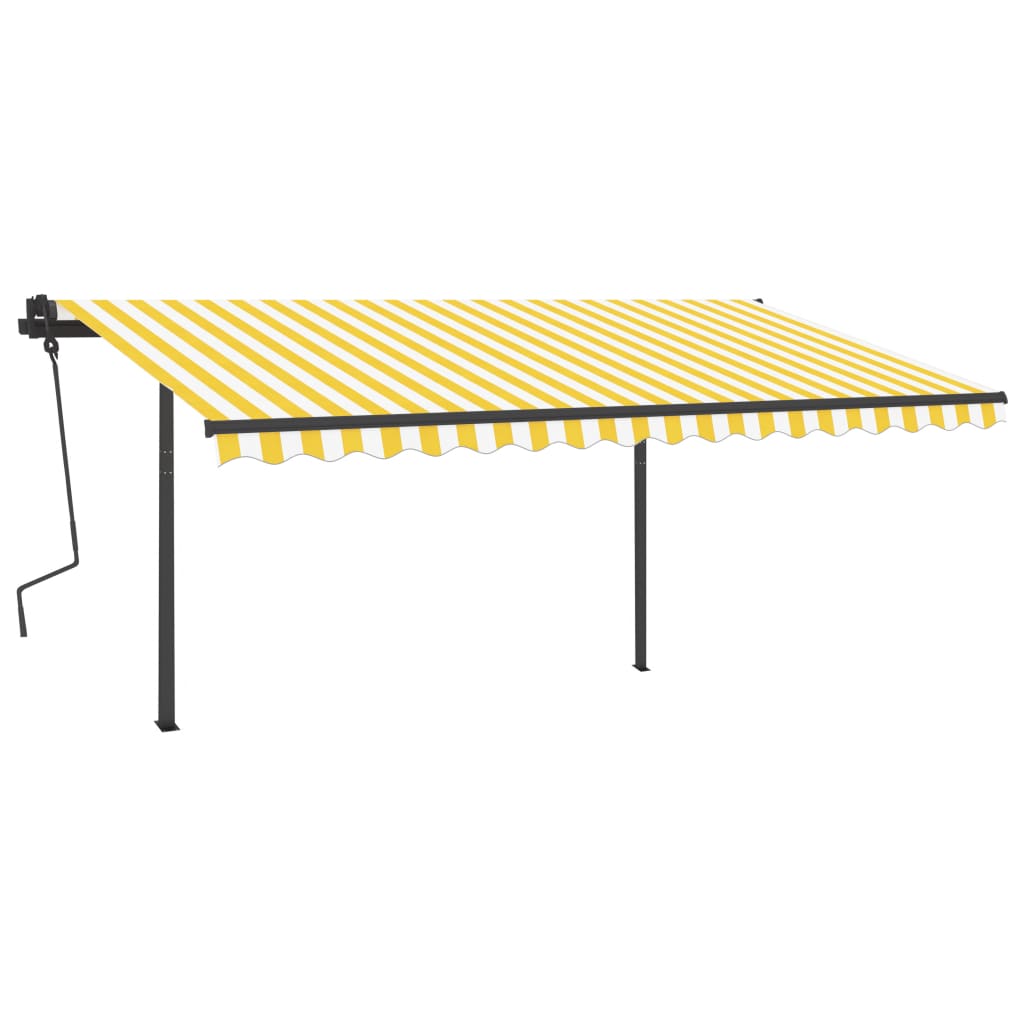 Vidaxl Luifel manually extendable with LED 5x3.5 m yellow and white