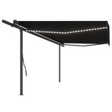 Vidaxl Luifel manually extendable with LED 5x3.5 m anthracite -colored