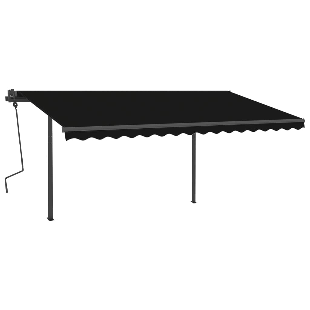 Vidaxl Luifel manually extendable with LED 5x3.5 m anthracite -colored
