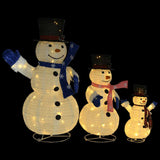 Vidaxl Decorative snowmen family LED luxury fabric