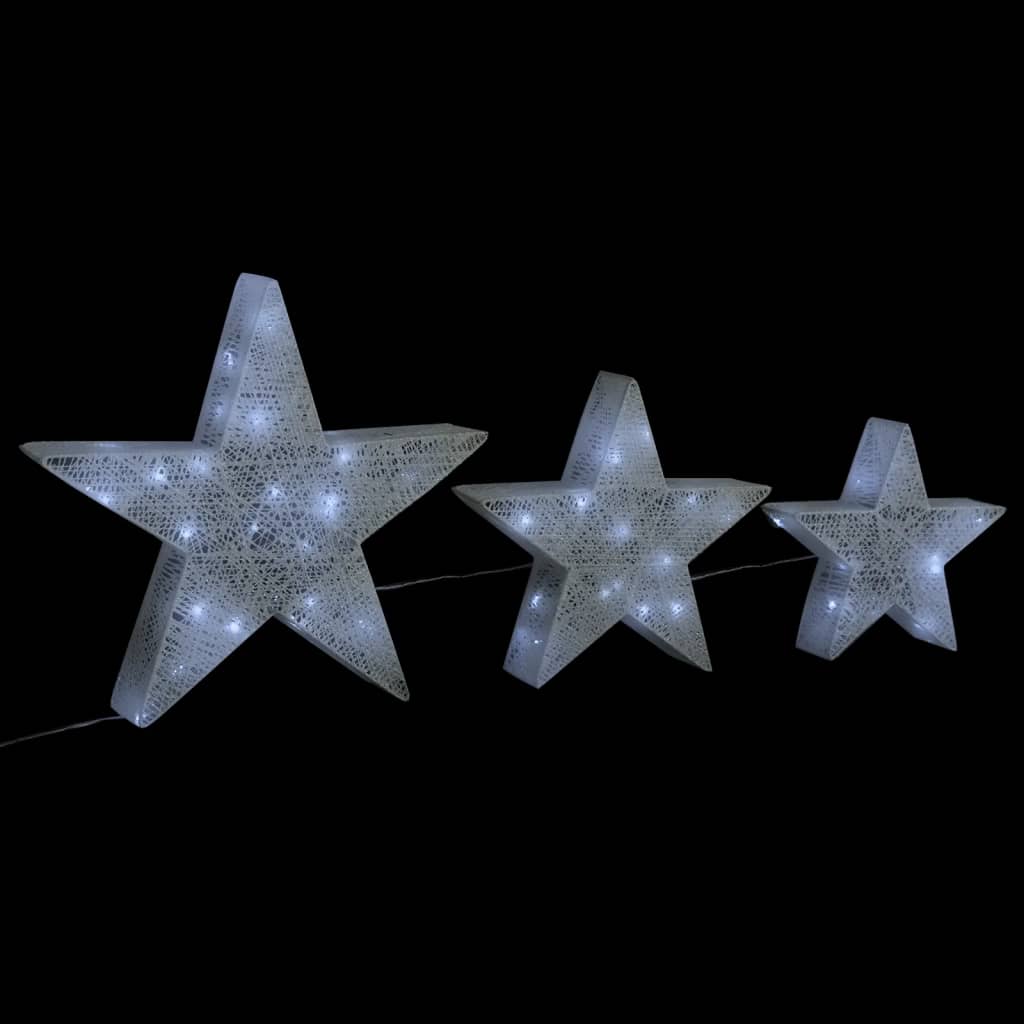 Vidaxl Christmas decoration stars 3 ST LED Outside Inside Mesh White