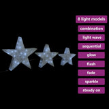 Vidaxl Christmas decoration stars 3 ST LED Outside Inside Mesh White