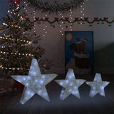 Vidaxl Christmas decoration stars 3 ST LED Outside Inside Mesh White