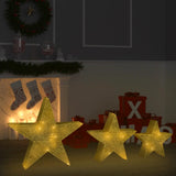 Vidaxl Christmas Decoration Stars 3 St Vedl venku uvnitř zlaté zlaté barvy