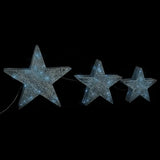Vidaxl Decoration Christmas Stars 3 St Led Outside Inside Mesh Silver Coloded