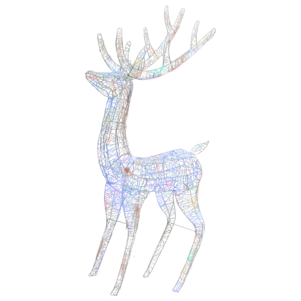 Vidaxl Chrëschtdag Dekoratioun Reindeer 250 LED Multicolorored 180 cm Acryl