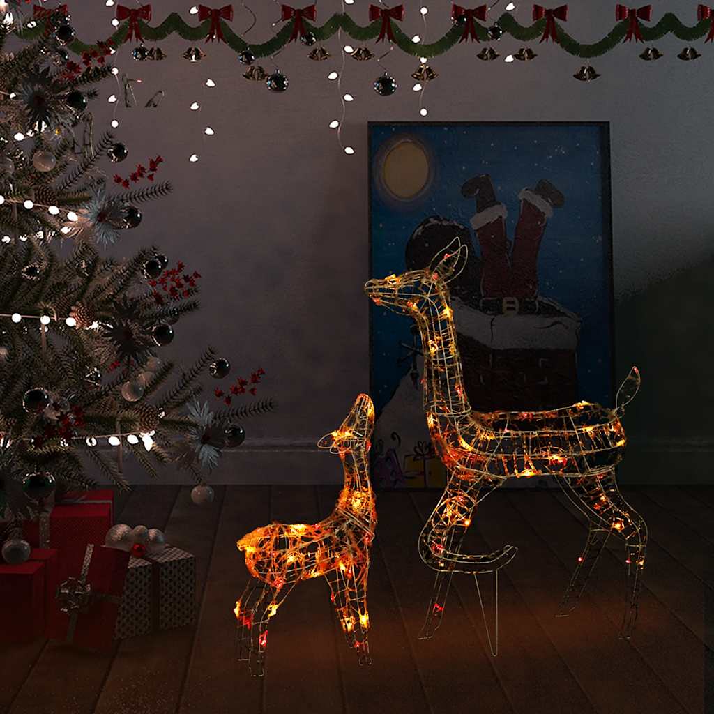 Vidaxl Decoraciones navideñas Familia de Reindeer 160 LED ACRYLICO MULTIACULADO