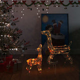 Vidaxl Decoraciones navideñas Familia de Reindeer 160 LED ACRYLICO MULTIACULADO