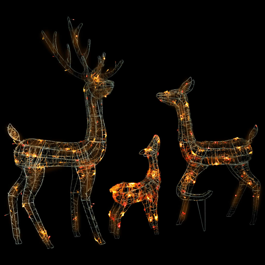 VidaXL Kerstversiering rendierfamilie 300 LED's meerkleurig acryl