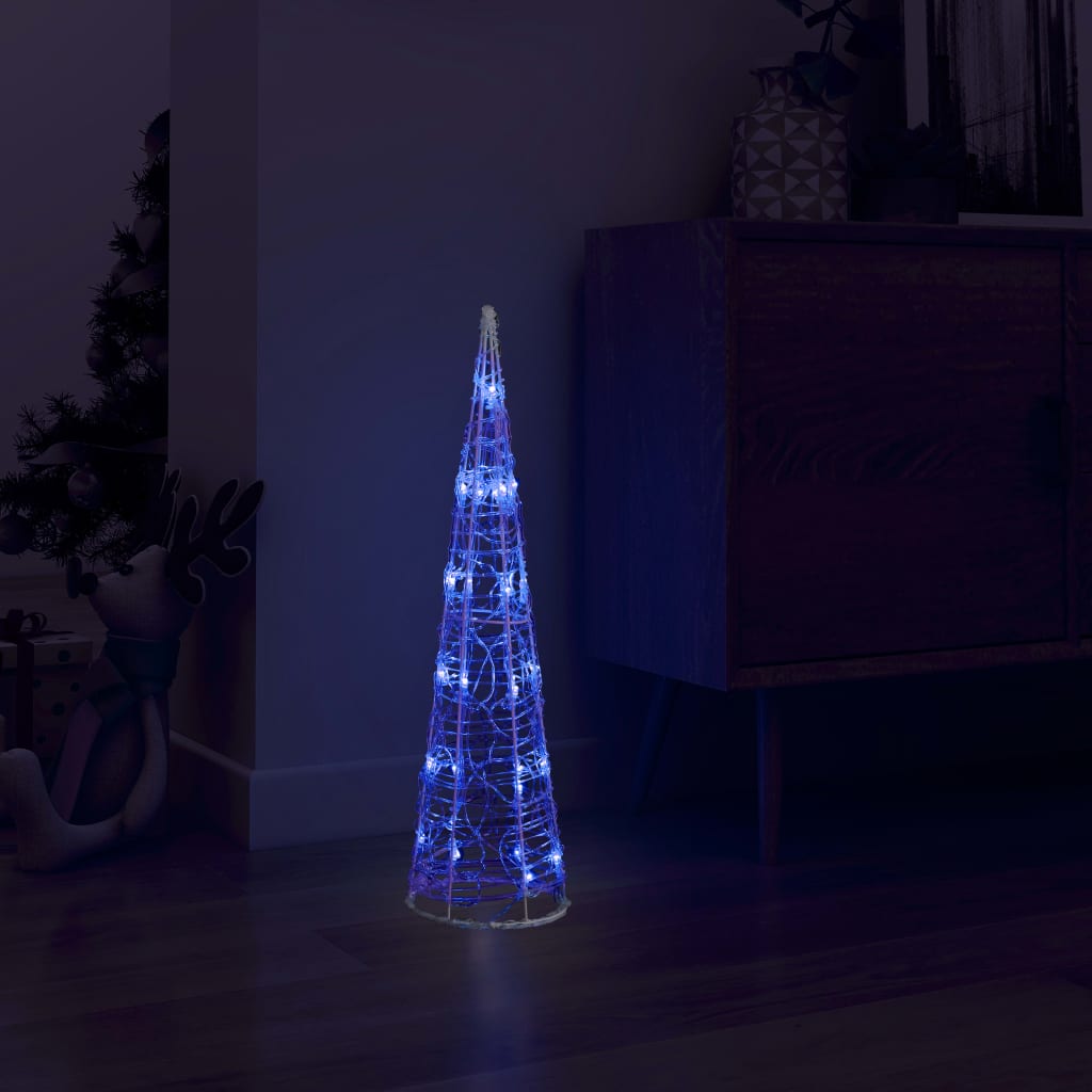 Vidaxl lahki stožec dekorativni LED modri 60 cm akril