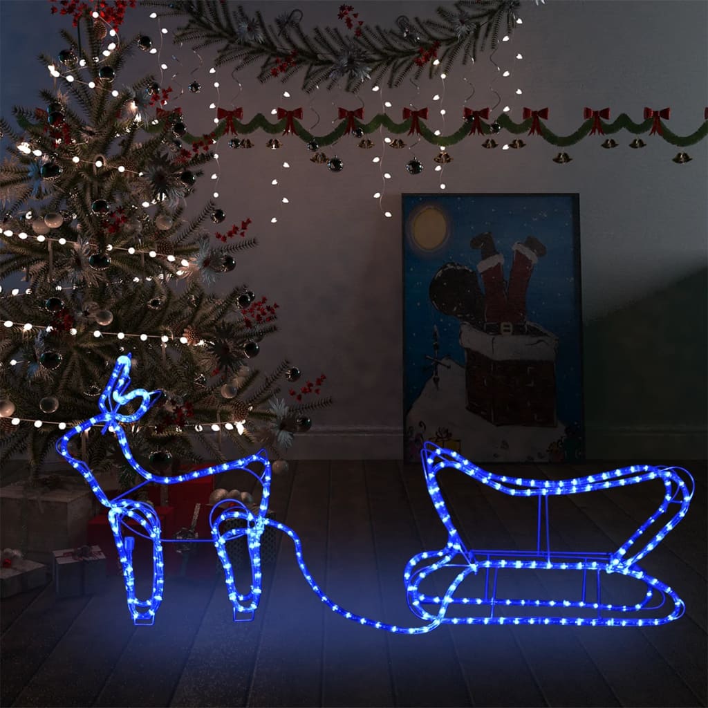 Vidaxl Decoración navideña renos y Slee 252 LED