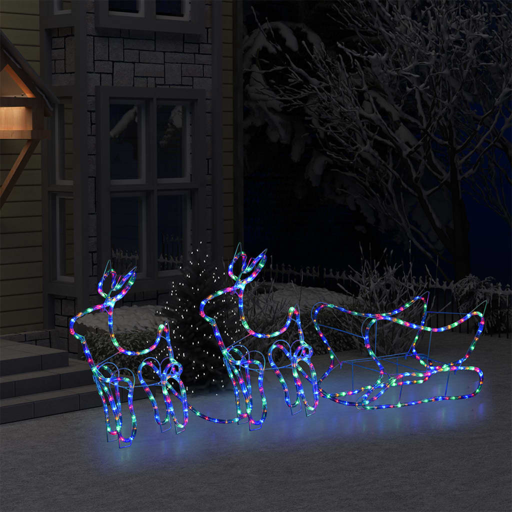 VidaXL Buitenkerstontiering Rendier and Slee 576 LEDs
