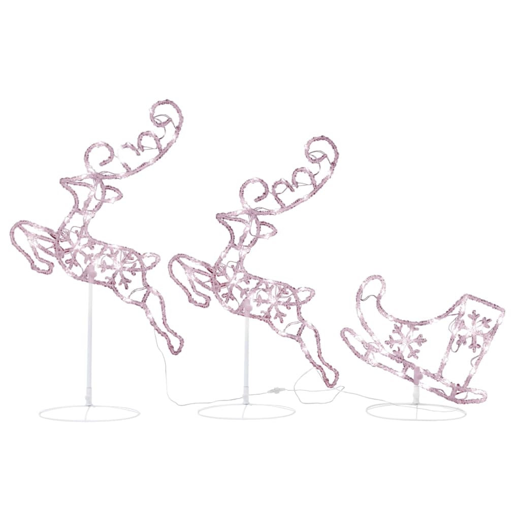 Vidaxl Christmas decoration reindeer and sled 260x21x87 cm Acrylic warm white