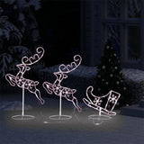 Vidaxl Christmas decoration reindeer and sled 260x21x87 cm Acrylic warm white