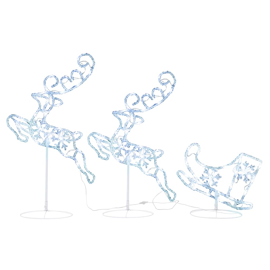 Vidaxl Christmas decoration reindeer and sled 260x21x87 cm Acrylic cold white