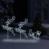 Vidaxl Christmas decoration reindeer and sled 260x21x87 cm Acrylic cold white