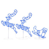 Vidaxl Weihnachtsdekoration Rentier und Schlitten 260x21x87cm Acrylblau