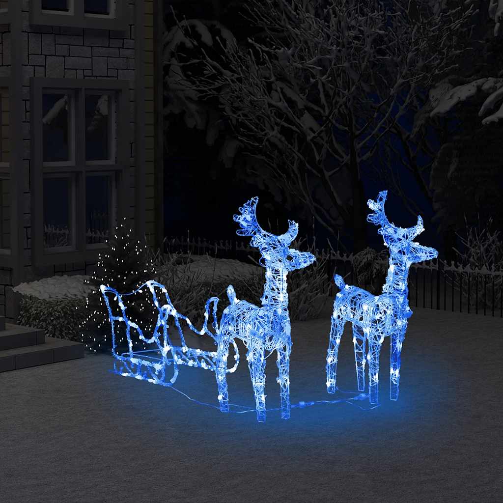 Vidaxl Weihnachtsdekorationen Rentier und Ärmel 160 LEDs 130 cm Acryl