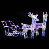 Vidaxl juledekorationer Reindeer og Slee 160 LEDS 130 cm akryl