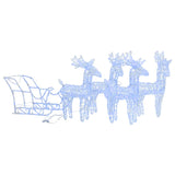 Vidaxl Decoration Reindeer e slitta 280x28x55 cm acrilico