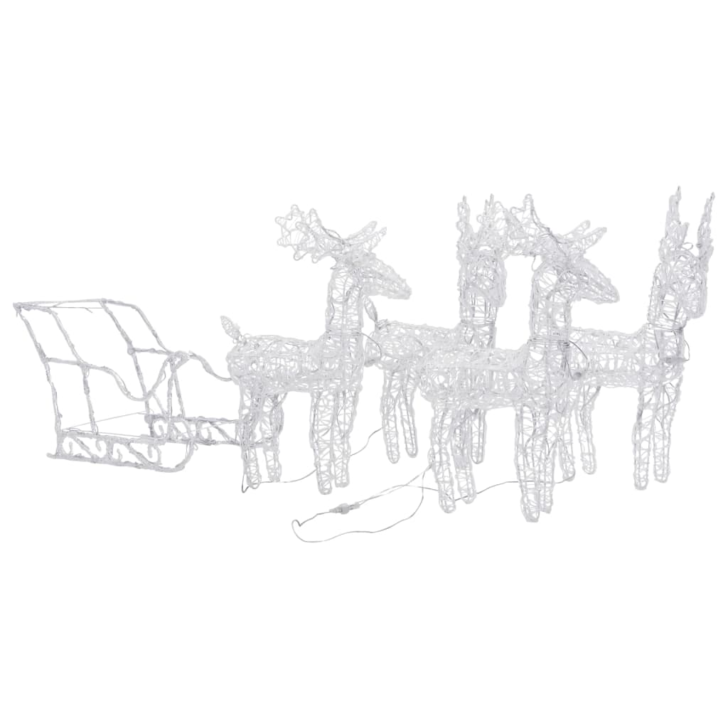 Vidaxl Decoration Reindeer e slitta 280x28x55 cm acrilico