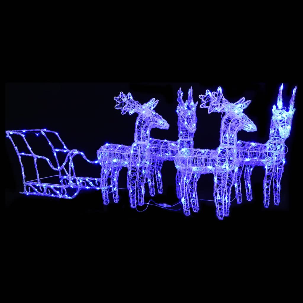 Vidaxl Decoration Reindeer e slitta 280x28x55 cm acrilico