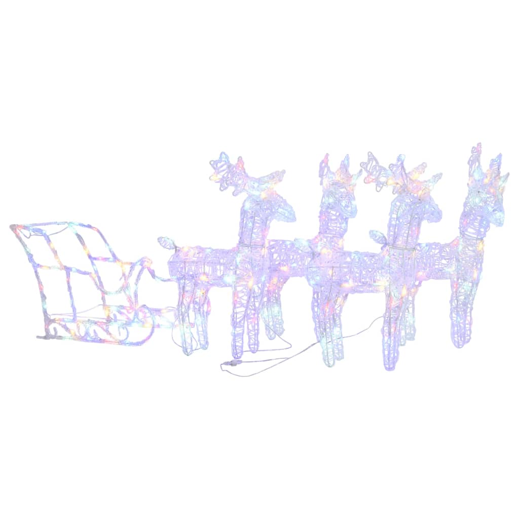 Vidaxl Decoration Reindeer e slitta 280x28x55 cm acrilico