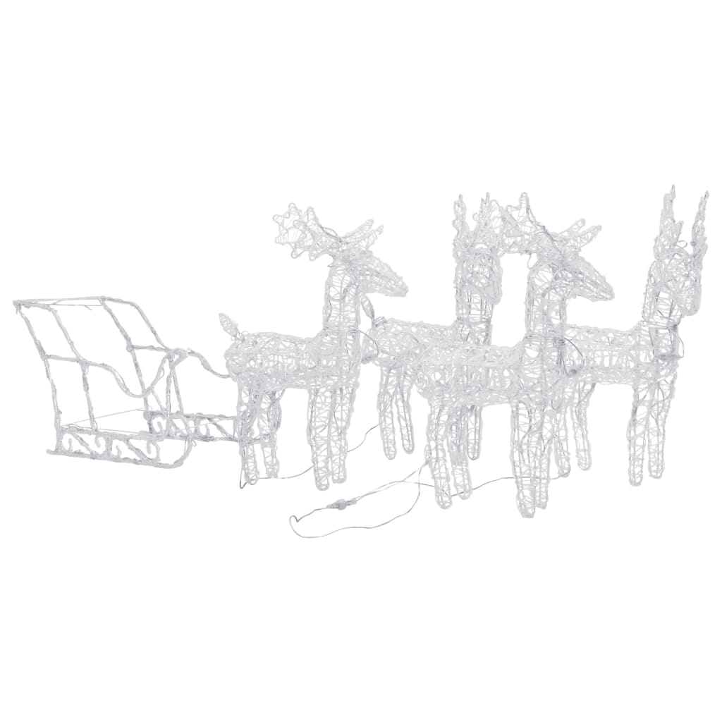 Vidaxl Decoration Reindeer e slitta 280x28x55 cm acrilico