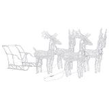 Vidaxl Decoration Reindeer e slitta 280x28x55 cm acrilico